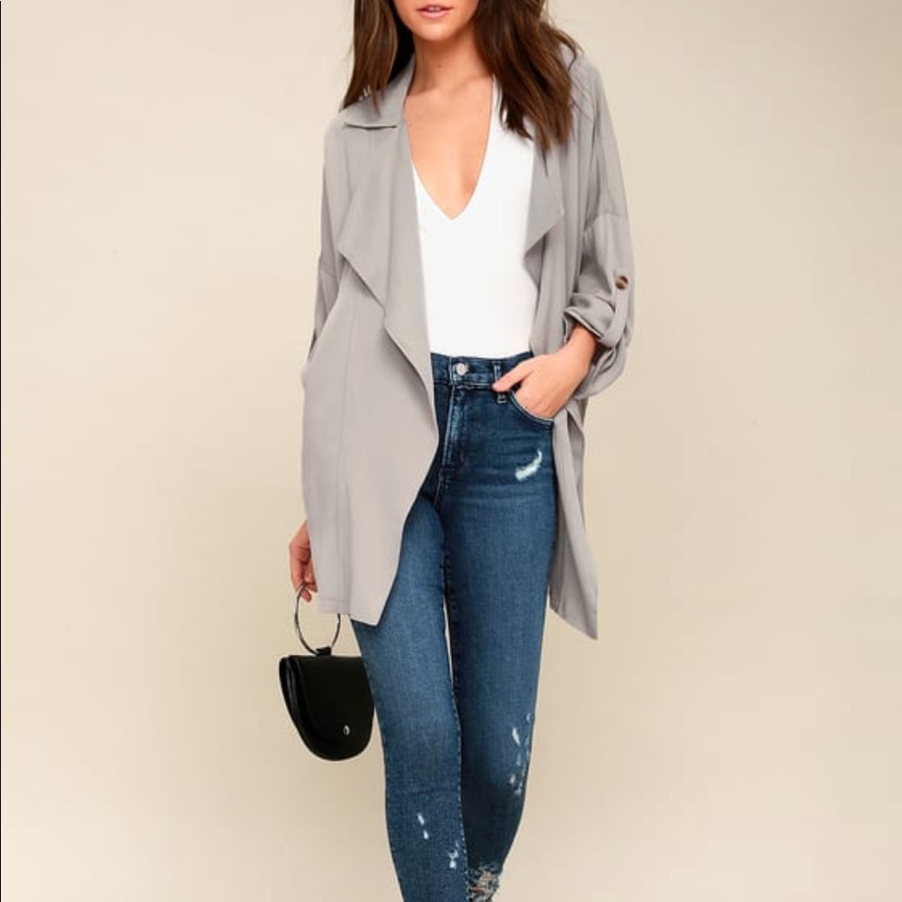 Lulu’s Light Grey Oversized Jacket